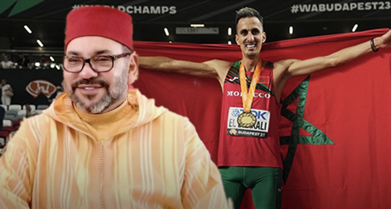 الملك يهنئ سفيان البقالي بمناسبة فوزه بالميدالية الذهبية لسباق 3000